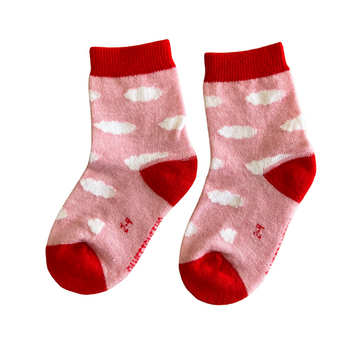 Kids Merino Gumboot Socks | Light Pink Clouds