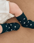 Crew Merino Socks | Forest Green Dots