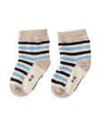 Baby Merino Crew Socks | Sky Blue & Navy Stripe
