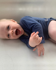 Sweet Cheeks Merino Long Sleeve Bodysuit - Navy. Made in New Zealand.