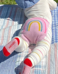 Baby Merino Crew Socks | Light Pink Stripe