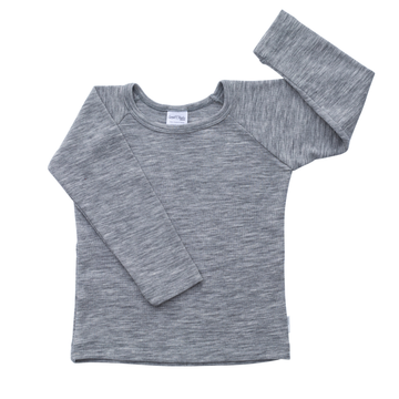 Baby Merino Long Sleeve Top | Grey Marle