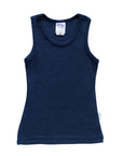 Kids Merino Round Neck Singlet | Indigo