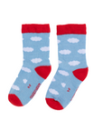 Kids Merino Gumboot Socks | Light Blue Clouds