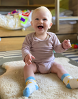Baby Merino Crew Socks | Yellow Suns