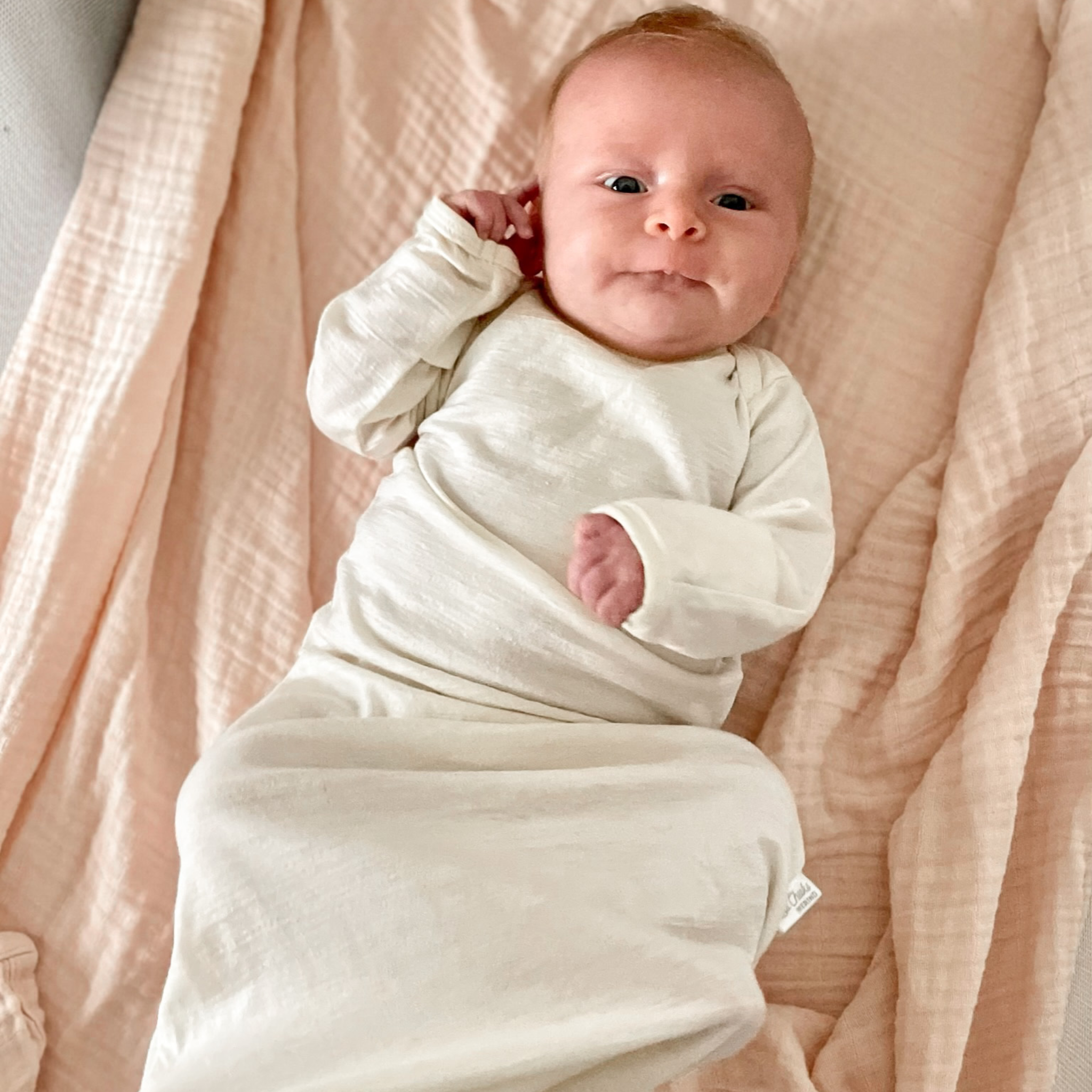 Cotton Knit Nightgowns For Newborns Merino Wool Nightie For Babies