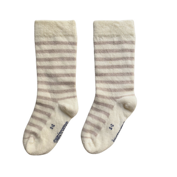 Baby Merino Long Socks | Sand Stripe