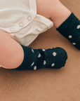 Crew Merino Socks | Forest Green Dots