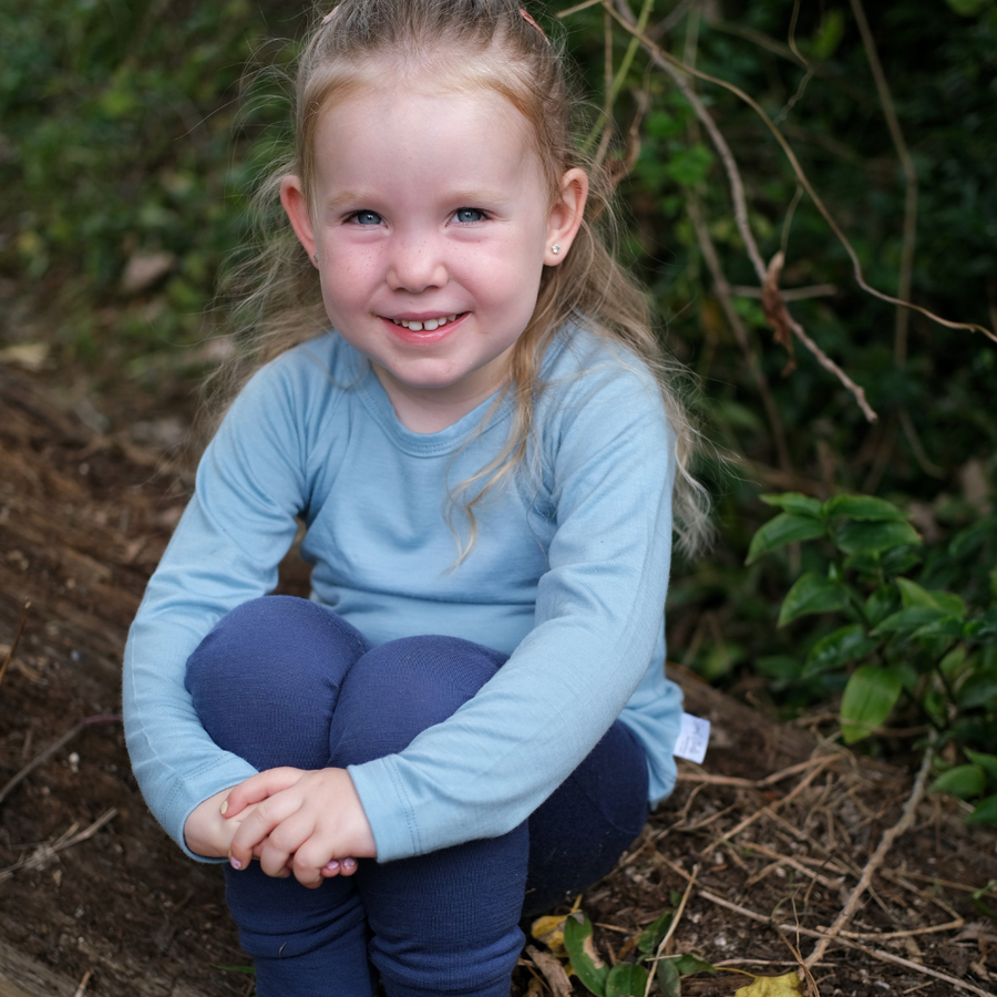 Kids Merino Long Sleeve Top | Sky Blue