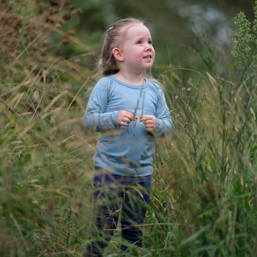 Kids Merino Long Sleeve Top | Sky Blue