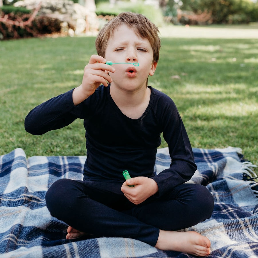 Kids Merino Long Sleeve Top | Indigo