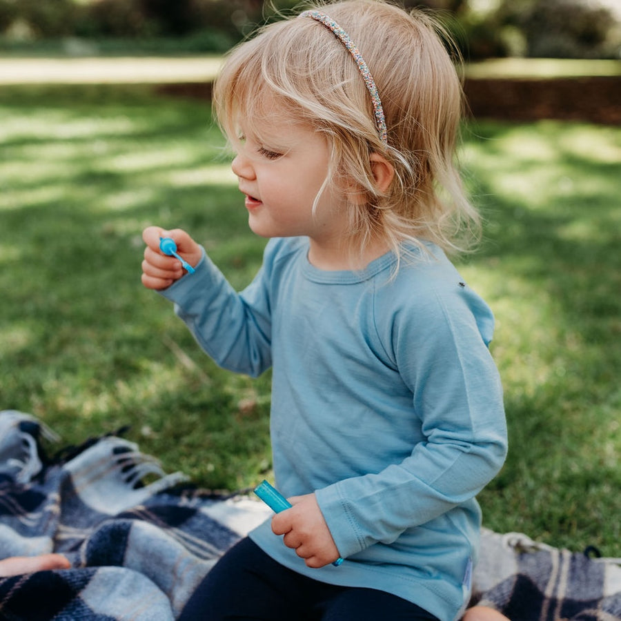 Kids Merino Long Sleeve Top | Sky Blue