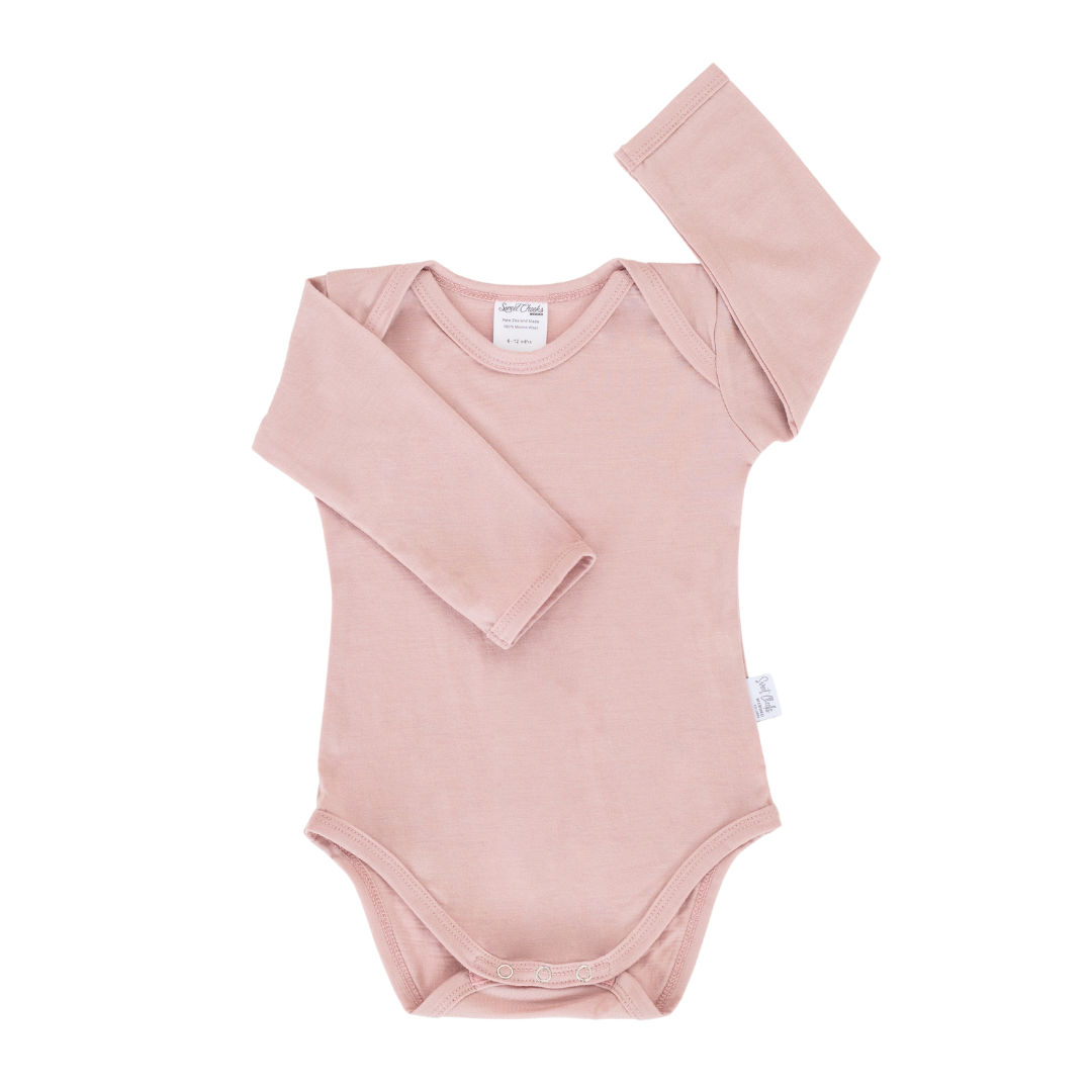 Long Sleeve Merino Bodysuit | Blush