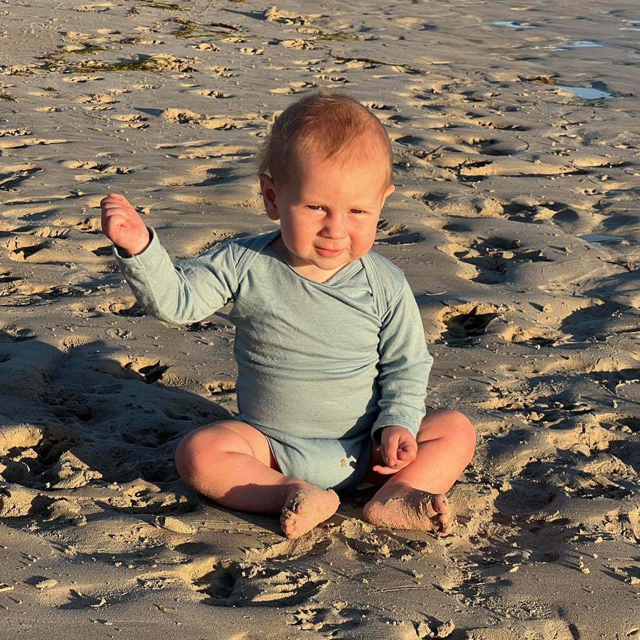 Long Sleeve Merino Bodysuit | Sky Blue