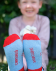 Kids Merino Gumboot Socks | Light Blue Clouds