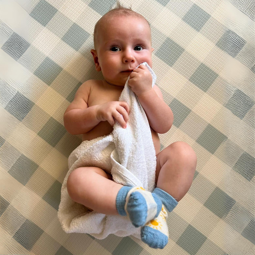 Crew Merino Socks | Yellow Suns (0-6 Months Only)
