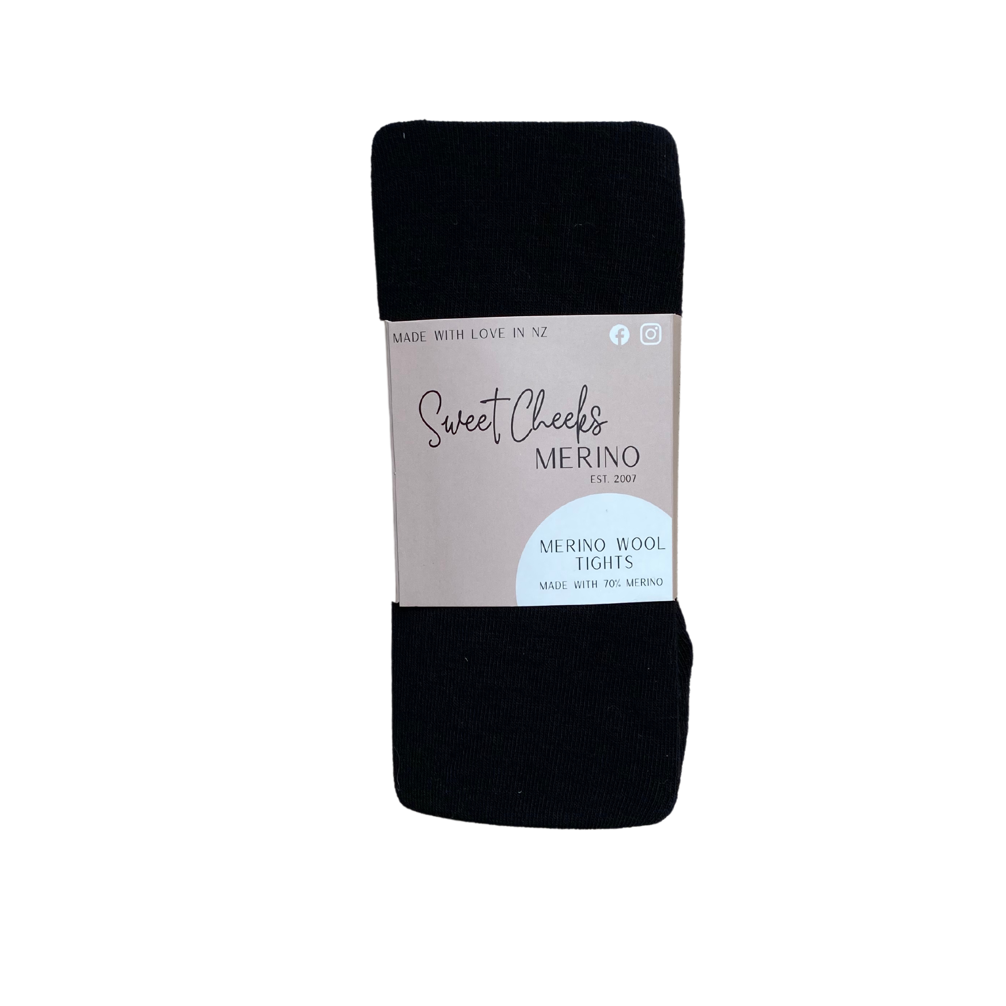 Black Merino Wool Tights For Kids | Sweet Cheeks Merino Australia