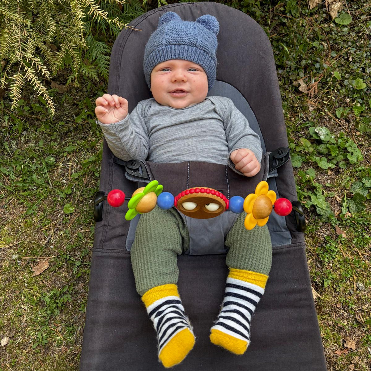Baby Merino Adventure Socks | Navy & Yellow Stripe