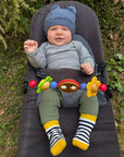 Baby Merino Adventure Socks | Navy & Yellow Stripe