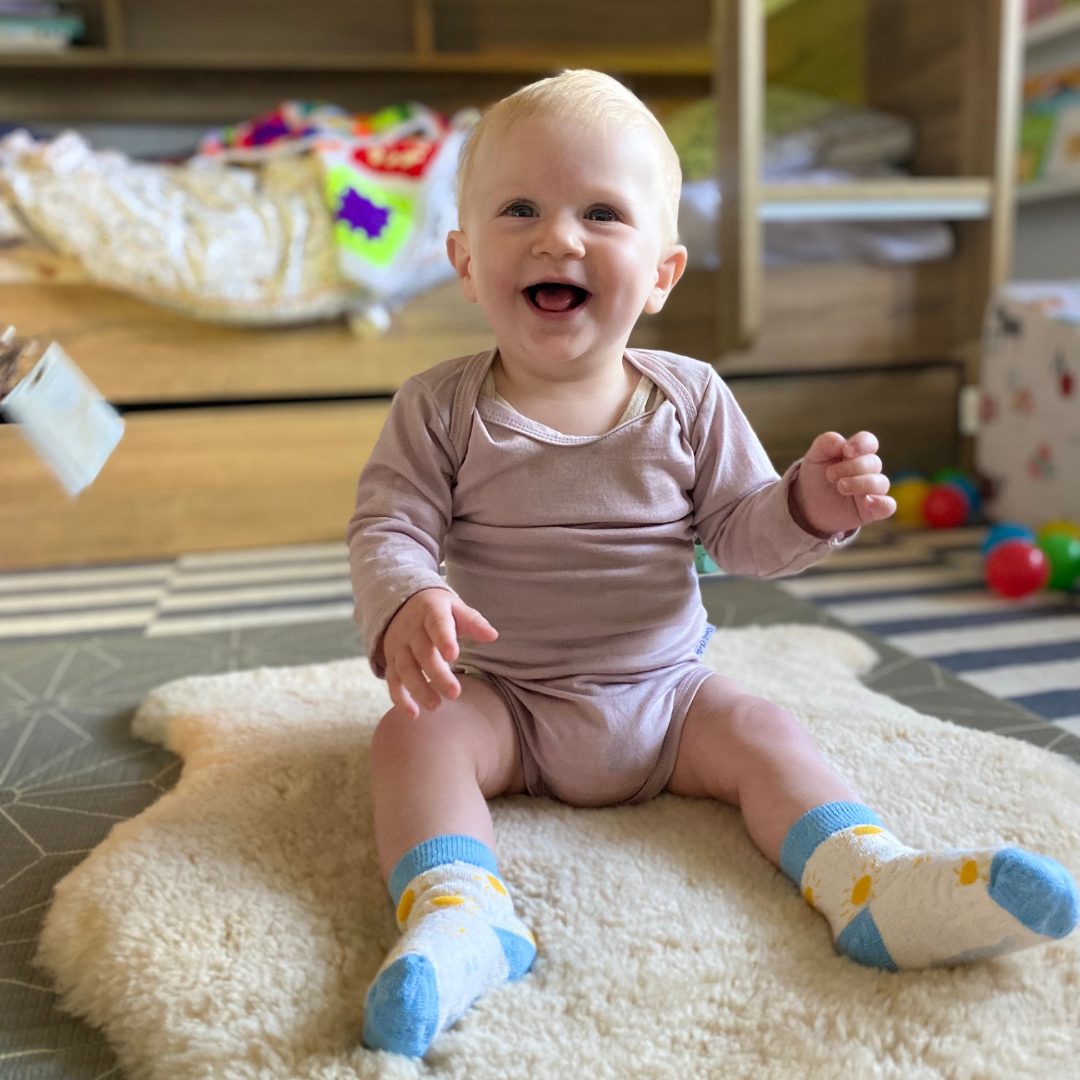 Crew Merino Socks | Yellow Suns (0-6 Months Only)